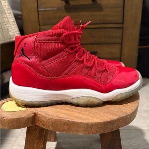 Jordan Red and White High-Top Sneakers